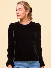 Aspiga Victoria Black Velvet Top - Image 2 of 8