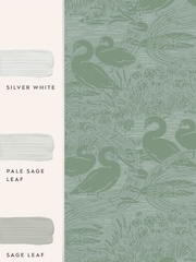 Laura Ashley Jade Green Swans 10M Wallpaper - Image 4 of 4