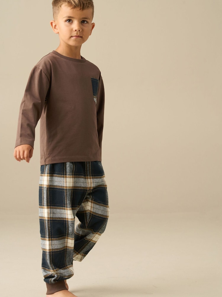 Angel & Rocket James Check Woven Bottom Pyjamas - Bild 1 von 4