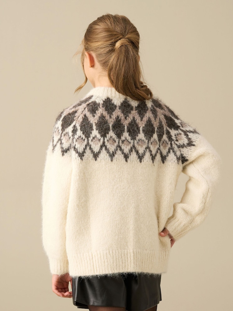 Angel & Rocket Cream Charlie Family Fairisle Knit Jumper - Image 2 of 6 Angel & Rocket Cream Charlie Family Fairisle Knit Jumper - Image 2 of 6