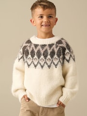 Angel & Rocket Cream Charlie Family Fairisle Knit Jumper - Image 3 of 6