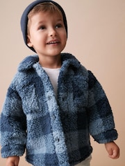 Blue Teddy Fleece Borg Shacket (3mths-7yrs) - Image 1 of 7