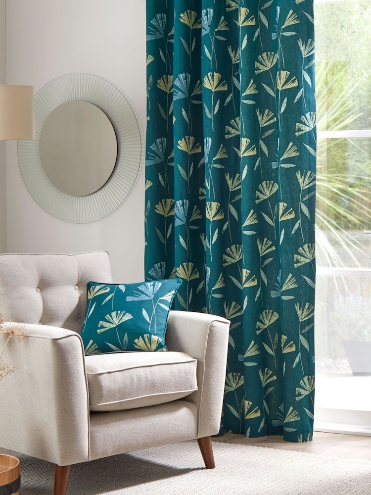 Fusion Green Dacey Eyelet 100% Cotton Curtains - Image 1 of 4