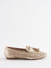 Gold Forever Comfort® Leather Weave Loafers - Image 3 of 6