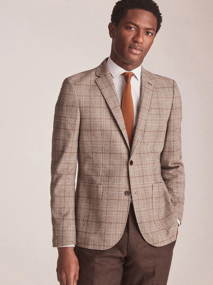Neutral Slim Nova Fides Check Blazer - Image 1 of 15