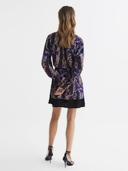 Reiss Black Carla Ditsy Floral Print Mini Dress - Image 5 of 7