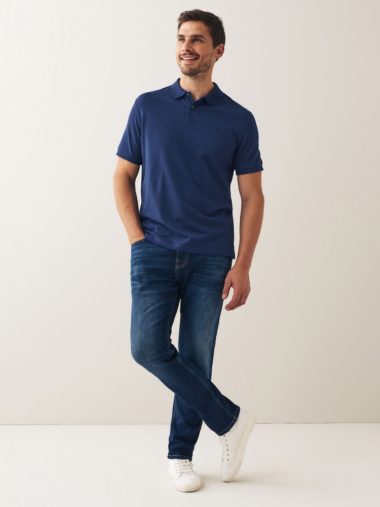 Blue Rich Regular Fit Short Sleeve Pique Polo Shirt - Image 2 of 4