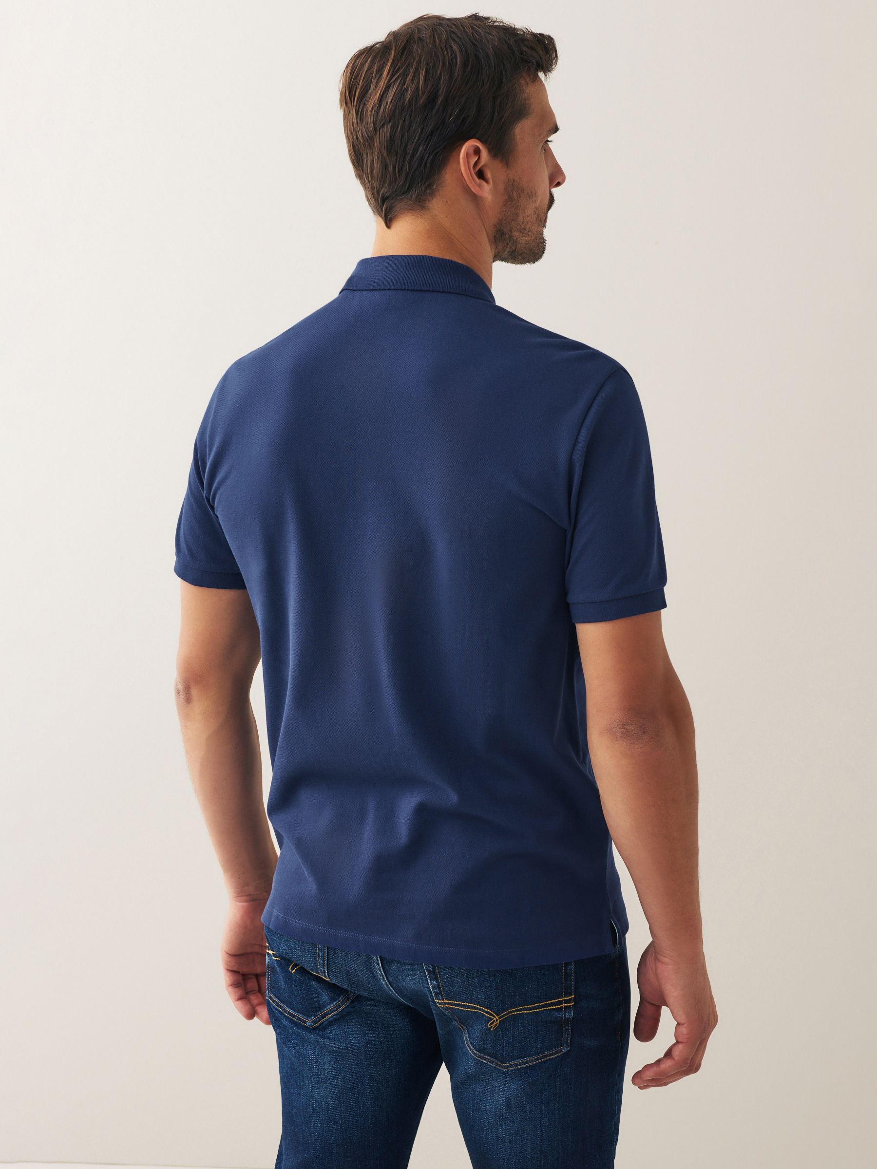 Buy Blue Rich Regular Fit Short Sleeve Pique Polo Shirt from