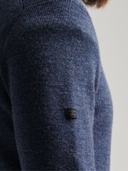 Superdry Blue Merino Quarter Zip Jumper - Image 5 of 5