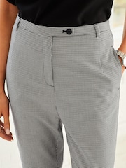 Black/White Check Tailored High Waisted Slim Leg Trousers - Image 3 of 4