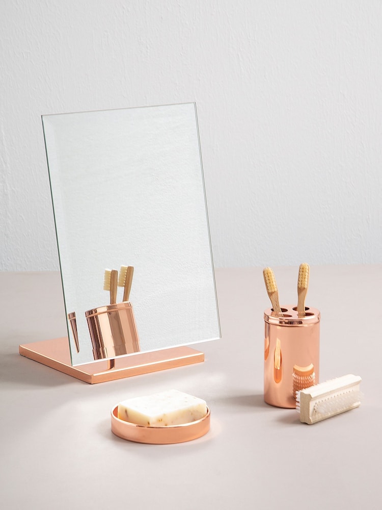 Maison by Premier Rose Gold Table Mirror - Image 1 of 4 Maison by Premier Rose Gold Table Mirror - Image 1 of 4