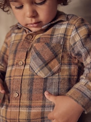 Tan Brown Long Sleeve Check Shirt (3mths-7yrs) - Image 3 of 5