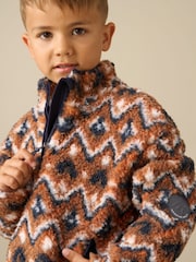 Angel & Rocket Orange Alexander Zip Neck Fleece - Image 2 of 5