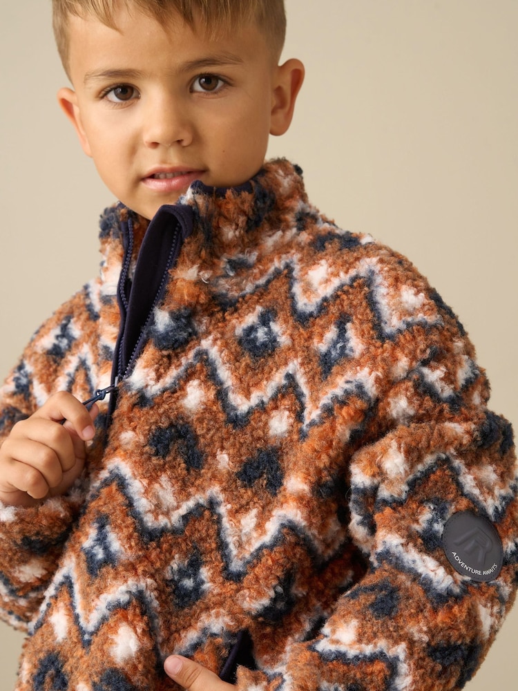Angel & Rocket Orange Alexander Zip Neck Fleece - Image 2 of 5 Angel & Rocket Orange Alexander Zip Neck Fleece - Image 2 of 5