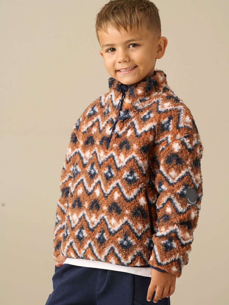 Angel & Rocket Orange Alexander Zip Neck Fleece - Image 5 of 5 Angel & Rocket Orange Alexander Zip Neck Fleece - Image 5 of 5