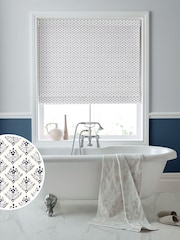 Laura Ashley Blue Lady Fern Made To Measure Roman Blinds - Image 1 of 6