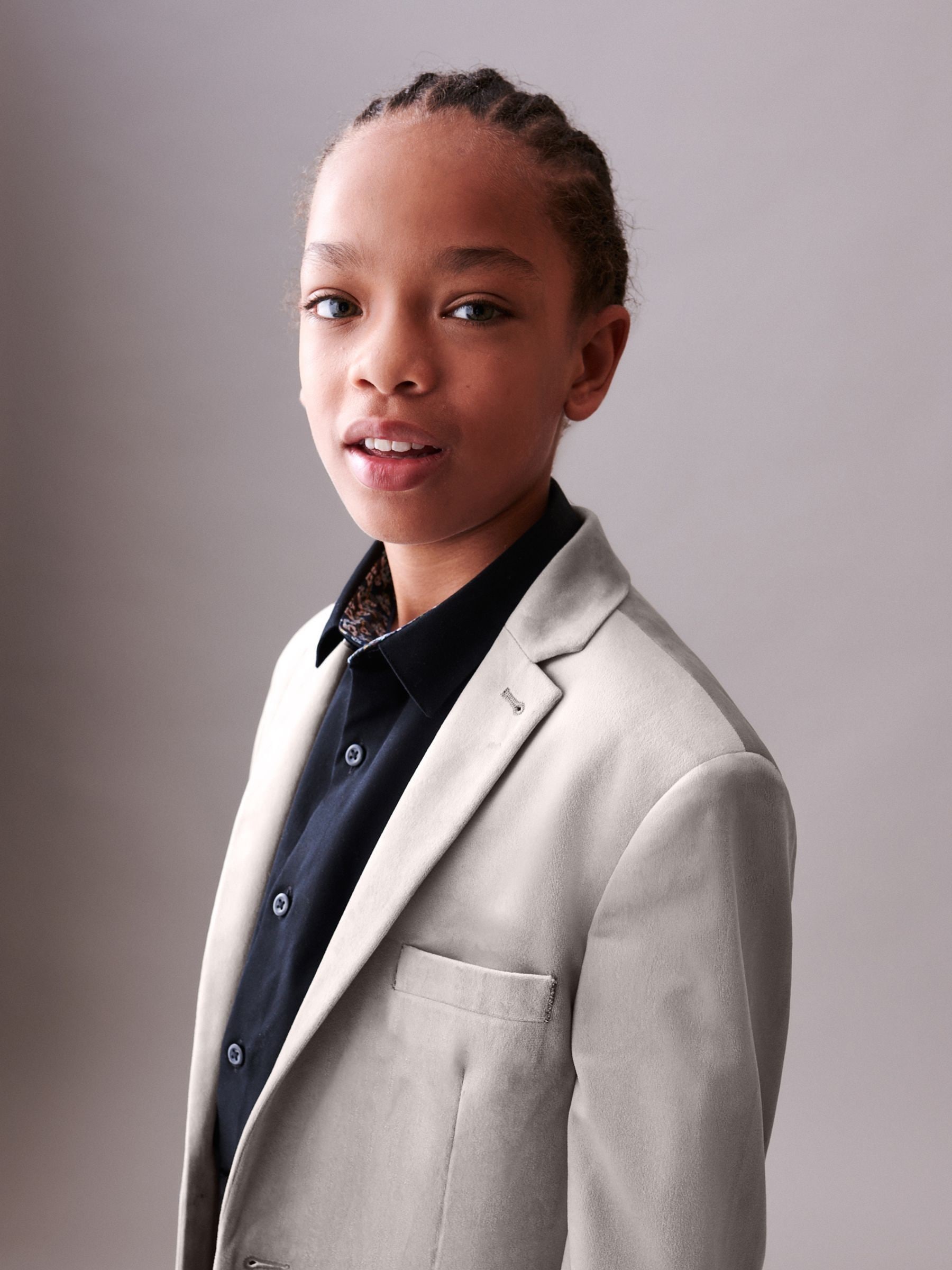 Buy Light Grey Velvet Jacket (3-16yrs) from Next USA Buy Light Grey Velvet Jacket (3-16yrs) from Next USA