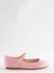 Pink Satin (Stain Resistant) Standard Fit (F) Square Toe Mary Jane Occasion Shoes - Image 2 of 4