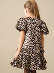 Angel & Rocket Brown Seren Leopard Print Layered Frill Dress - Image 2 of 4