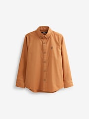 Tan Brown Long Sleeve Oxford Shirt (3-16yrs) - Image 1 of 7