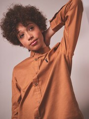 Tan Brown Long Sleeve Oxford Shirt (3-16yrs) - Image 4 of 7