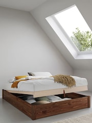 Get Laid Beds Coffee Bean Ottoman Storage No Headboard Square Leg Solid Wood Bed - Image 1 of 3