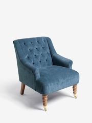 Laura Ashley Baron Chenille Seaspray Blue Ropsley Accent Chair - Image 4 of 8