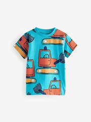 Blue Digger Short Sleeve All Over Print T-Shirt (3mths-7yrs) - Image 1 of 2