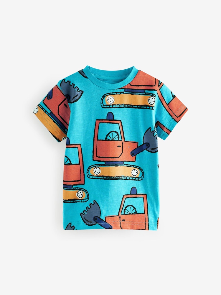 Blue Digger Short Sleeve All Over Print T-Shirt (3mths-7yrs) - Image 1 of 2