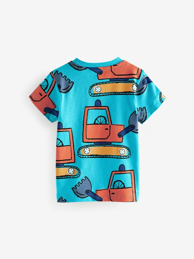 Blue Digger Short Sleeve All Over Print T-Shirt (3mths-7yrs) - Image 2 of 2