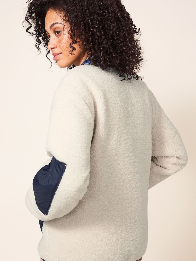 White Stuff Taylor Reversible White Borg Jacket - Image 2 of 6 White Stuff Taylor Reversible White Borg Jacket - Image 2 of 6