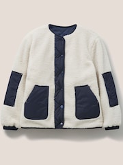 White Stuff Taylor Reversible White Borg Jacket - Image 5 of 6