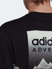 adidas Originals Black 100% Cotton Adventure Mountain Back T-Shirt - Image 4 of 6
