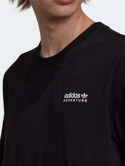 adidas Originals Black 100% Cotton Adventure Mountain Back T-Shirt - Image 5 of 6
