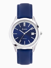 Accurist Mens Blue Everyday Leather Strap Analogue Watch - Image 1 of 7