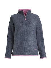 Weird Fish Blue Beyonce 1/4 Zip Grid Fleece - Image 6 of 7