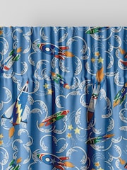 Cath Kidston Mid Blue Kids Rocket Made To Measure 100% Cotton Curtains - Image 5 of 8