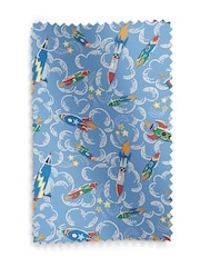 Cath Kidston Mid Blue Kids Rocket Made To Measure 100% Cotton Curtains - Image 8 of 8