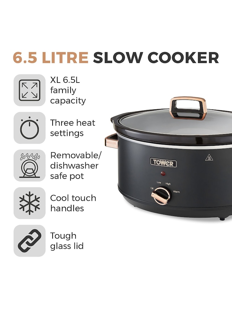 Tower Black Cavaletto 6.5L Slow Cooker - Image 8 of 8