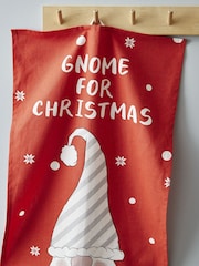 Catherine Lansfield Set of 4 Red Christmas Gnomes 100% Cotton Tea Towels - Image 2 of 3