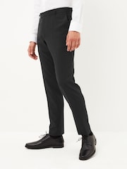 Black Skinny Fit Machine Washable Plain Front Smart Trousers - Image 1 of 10