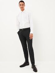 Black Skinny Fit Machine Washable Plain Front Smart Trousers - Image 2 of 10