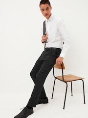 Black Skinny Fit Machine Washable Plain Front Smart Trousers - Image 3 of 10