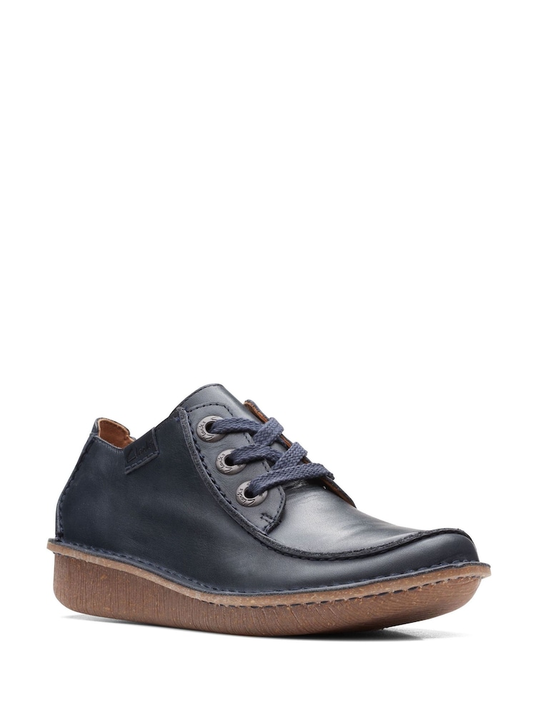 Clarks Navy Leather Funny Dream Shoes - Image 3 of 7