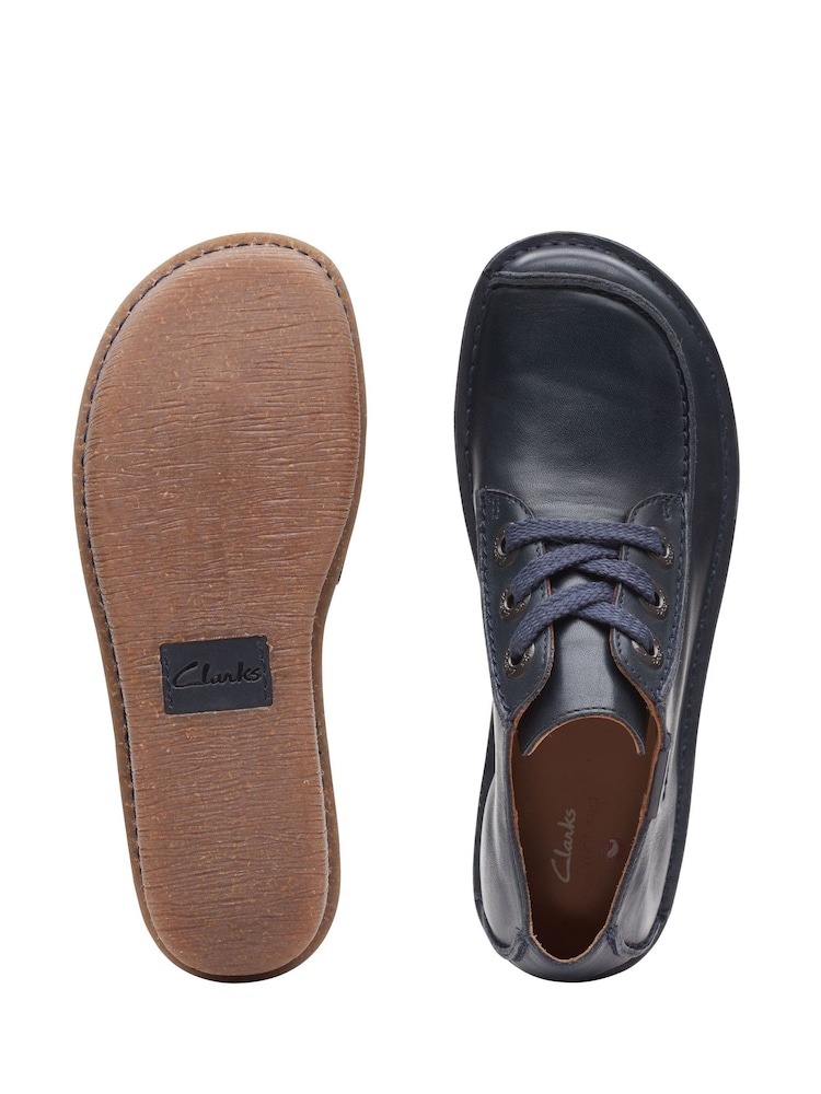 Clarks Navy Leather Funny Dream Shoes - Image 7 of 7