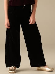 Angel & Rocket Black Chloe Velvet Wide Leg Trousers - Image 1 of 3