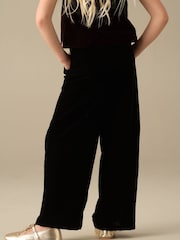 Angel & Rocket Black Chloe Velvet Wide Leg Trousers - Image 2 of 3