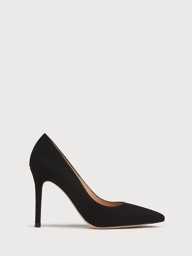 LK Bennett Black Fern Suede Pointed Courts - Image 1 of 4
