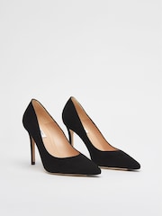 LK Bennett Black Fern Suede Pointed Courts - Image 2 of 4