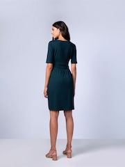 Seraphine Green Maternity and Nursing Pleat Detail Dress - Image 3 of 4